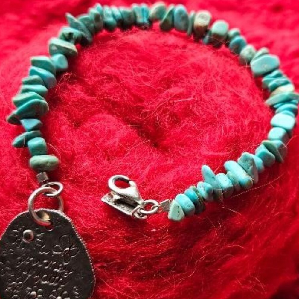 SS Turquoise Journey of Faith Bracelet by Peyote Bird - Picture 5 of 14